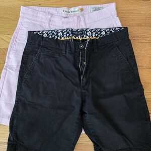 Size 30 Mens Chino Style Shorts. Two Pairs- One Pink And The Other Black.